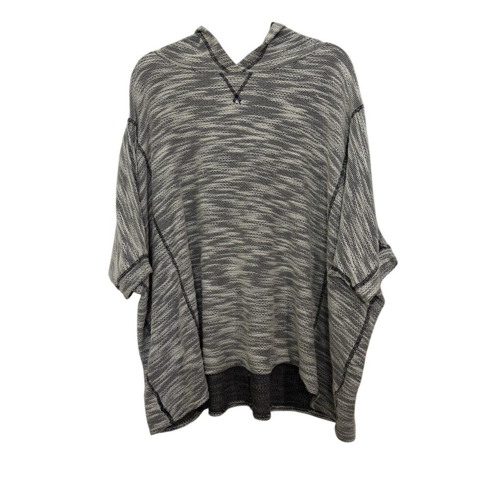 Abercrombie & Fitch Oversized Gray Hooded Poncho Sweater Cover Up O/S Boho